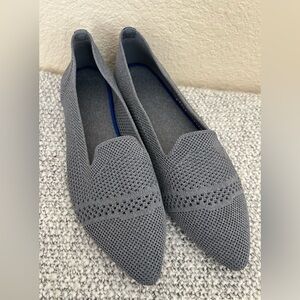 Frank Mully Pointed Toe Knitted Flats Womens US 8.5 Gray Comfort Lightweight